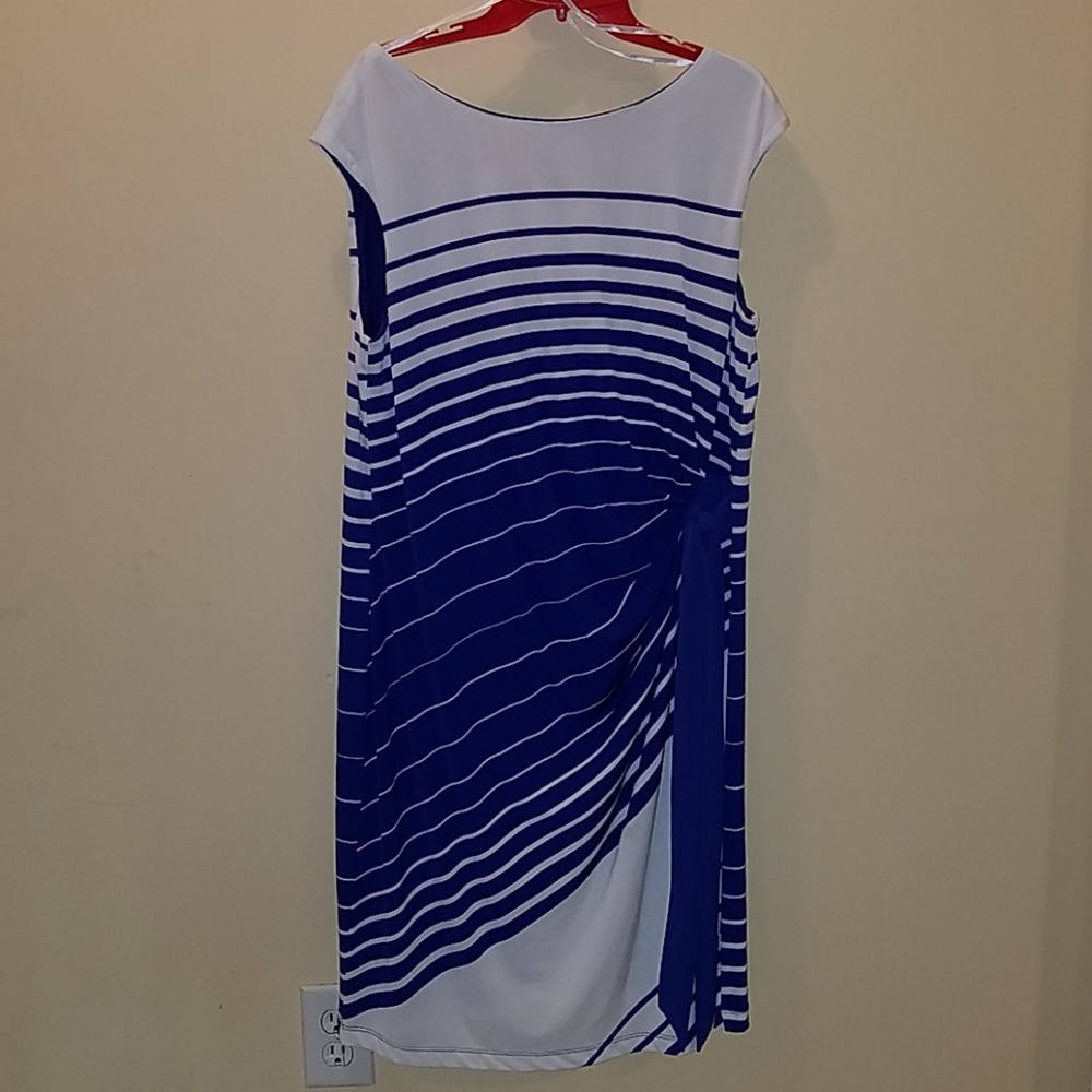 Madison Leigh blue and white dress.